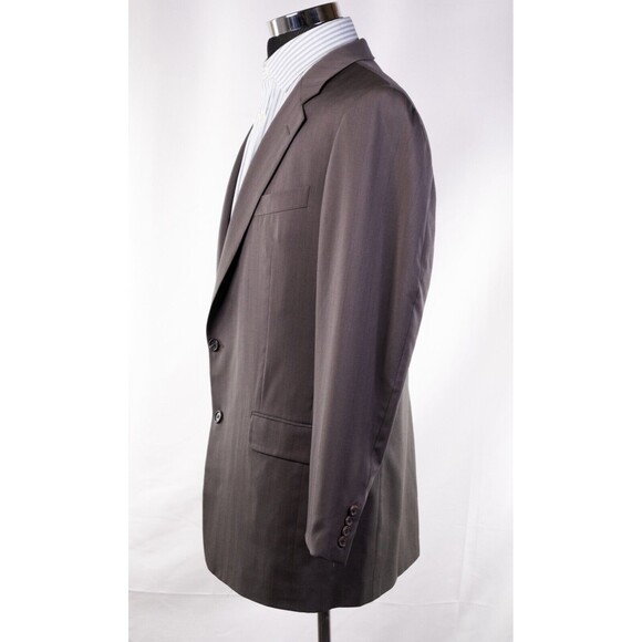 Hickey Freeman Mens 42L 2btn Brown Wool Blazer Sport Coat Suit Jacket Striped - Picture 3 of 13